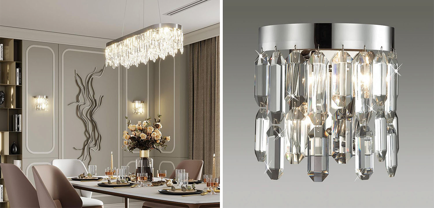 Бра Crystal Polyhedrons Wall Lamp Chrome Бра Crystal Polyhedrons Wall Lamp Chrome - Loft-Concept во Владивостоке