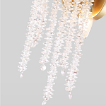 Бра с хрустальными прозрачными подвесками и круглым основанием золотого цвета FAIRYTREE Light варинант исполнения - 4 | Loft Concept во Владивостоке