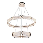 Люстра с 2-мя кольцами с текстурным природным рисунком IceFlame варинант исполнения - 8 | Loft Concept во Владивостоке