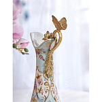 Кувшин с цветочным рисунком и бронзовой ручкой Blue Garden варинант исполнения - 5 | Loft Concept во Владивостоке