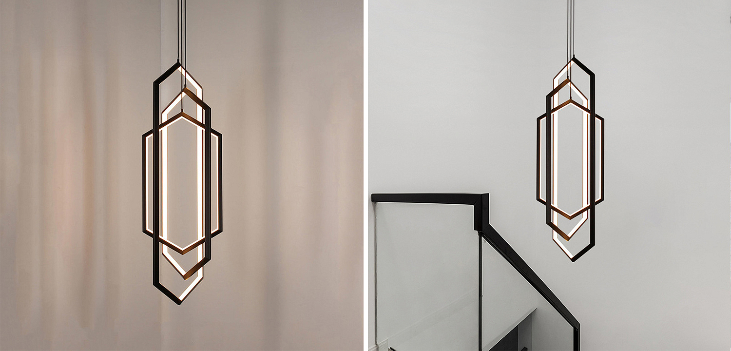 Дизайнерский Подвесной Светильник ORBIS Hexagon Geometric Modern Chandelier Studio Endo Black Дизайнерский Подвесной Светильник ORBIS Hexagon Geometric Modern Chandelier Studio Endo Black - Loft-Concept во Владивостоке
