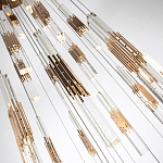 Люстра с прямоугольными плафонами из хрусталя Esme Rectangular Crystal Gold Chandelier варинант исполнения - 3 | Loft Concept во Владивостоке