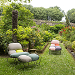 Дизайнерское разноцветное кресло на металлическом каркасе с подставкой для ног Poltronova Plasma Armchair варинант исполнения - 12 | Loft Concept во Владивостоке