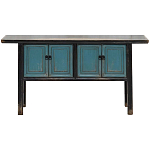 Деревянная консоль в китайском стиле с дверцами голубая Qin Console Table Blue варинант исполнения - 1 | Loft Concept во Владивостоке