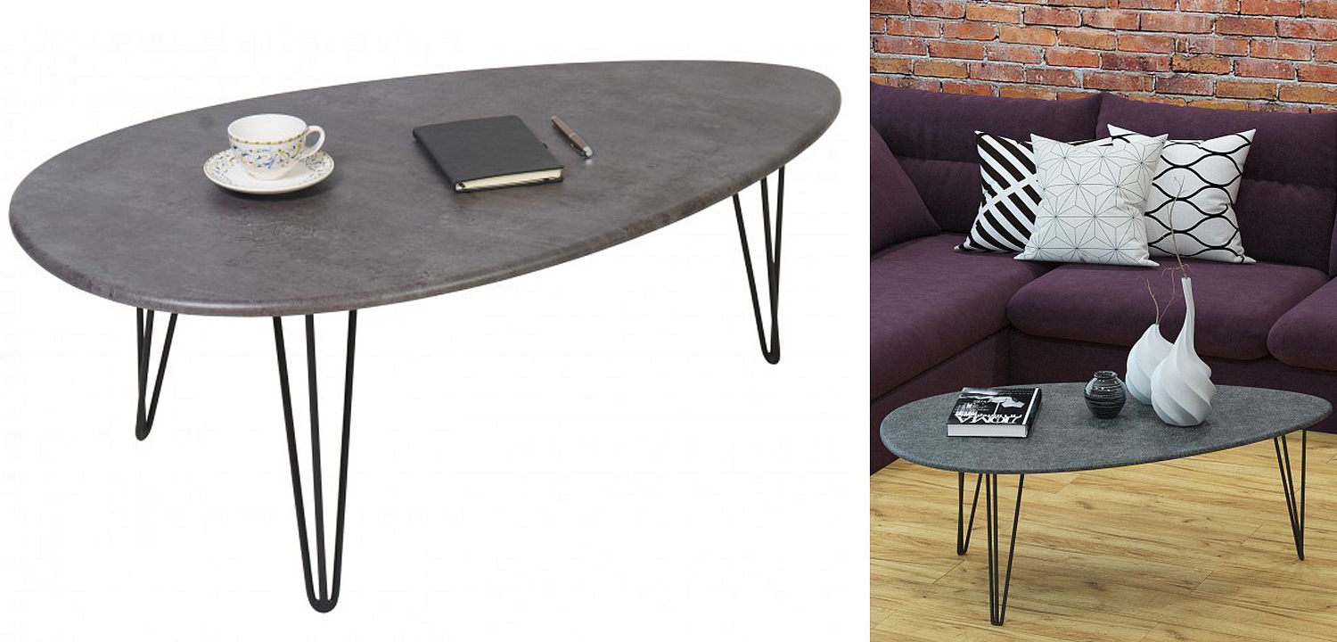 Кофейный стол Dorian Coffee Table gray Кофейный стол Dorian Coffee Table gray - Loft-Concept во Владивостоке