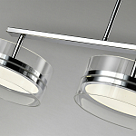 Люстра светодиодная с 4-мя круглыми прозрачными плафонами цилиндрической формы из акрила и стекла с пультом для регулировки света Glass Lamp Chromium варинант исполнения - 3 | Loft Concept во Владивостоке