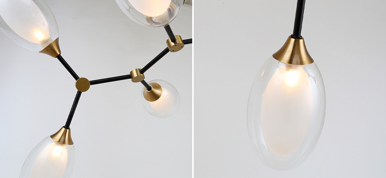 Люстра с плафонами из двойного стекла BUBBLE CHANDELIER Люстра с плафонами из двойного стекла BUBBLE CHANDELIER - Loft-Concept во Владивостоке
