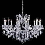Люстра подвесная с 12-ю лампочками и прозрачными хрустальными подвесками на хромированном основании Crystal lamps варинант исполнения - 1 | Loft Concept во Владивостоке