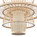 Подвесной светильник фигурный из деревянных прутьев с плафоном из натуральной ткани Light Inside the Cell варинант исполнения - 5 | Loft Concept во Владивостоке