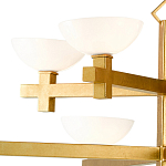 Люстра золотая с 8-ю молочными плафонами в виде чаши Tiers of Clear Lines варинант исполнения - 2 | Loft Concept во Владивостоке