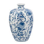 Ваза фарфоровая с узким горлышком и синими цветочными мотивами Independence варинант исполнения - 2 | Loft Concept во Владивостоке