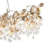 Люстра линейная с подвесками в форме монеток и золотистыми круглыми элементами из металла в виде лепестков FAIRYTREE Light варинант исполнения - 5 | Loft Concept во Владивостоке