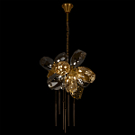 Люстра подвесная со стеклянными плафонами из дымчатого и золотистого с шестью вертикальными подвесками Gilded Mirage  варинант исполнения - 3 | Loft Concept во Владивостоке