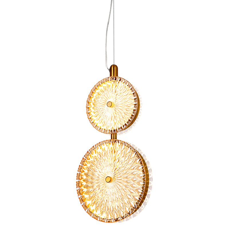 Подвесной светильник с плафонами из рельефного стекла Peony Glass Bronze Two Прозрачный Бронза Черный Подвесной светильник с плафонами из рельефного стекла Peony Glass Bronze Two Прозрачный Бронза Черный во Владивостоке | Loft Concept