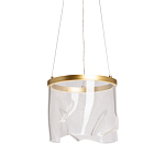 Подвесной светильник цилиндрической формы с прозрачным волнистым плафоном Wave Line варинант исполнения - 1 | Loft Concept во Владивостоке