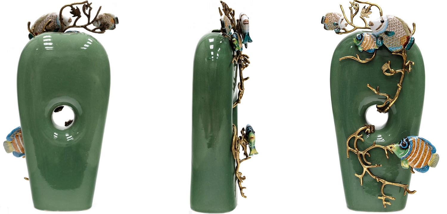 Ваза Colored Fish Vase green Ваза Colored Fish Vase green - Loft-Concept во Владивостоке