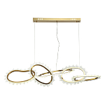 Люстра подвесная с 5-ю асимметричными кольцами и декоративными элементами в виде кристаллов Ring Horizontal варинант исполнения - 1 | Loft Concept во Владивостоке