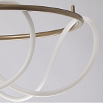 Люстра подвесная круглая золотого цвета с белыми изогнутыми световыми линиями Luke Lampco Tracer Lamp варинант исполнения - 4 | Loft Concept во Владивостоке