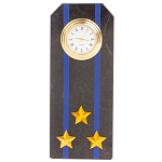 Часы погон подарочные настольные Авиация ВМФ из натурального камня Змеевик Military Clock варинант исполнения - 13 | Loft Concept во Владивостоке