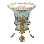 Ваза из голубого фарфора с рисунком птиц и цветов и декоративными элементами Blue Garden варинант исполнения - 2 | Loft Concept во Владивостоке