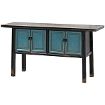 Деревянная консоль в китайском стиле с дверцами голубая Qin Console Table Blue варинант исполнения - 2 | Loft Concept во Владивостоке