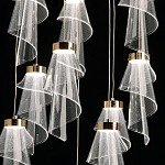 Люстра каскадная с 10-ю прозрачными плафонами Wave Line варинант исполнения - 6 | Loft Concept во Владивостоке