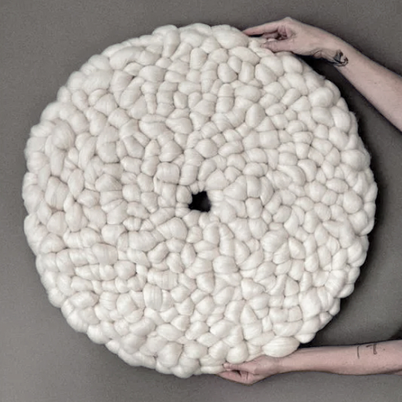 Панно на стену из шерсти мериноса Белый Круг  Бежевый во Владивостоке | Loft Concept 