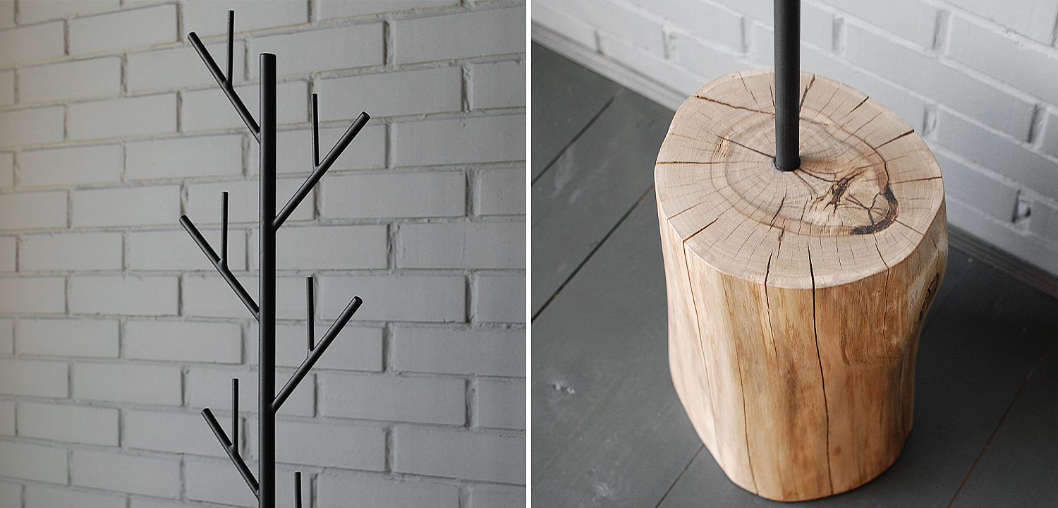Вешалка Metal Branches and Stump Floor Hanger Black Вешалка Metal Branches and Stump Floor Hanger Black - Loft-Concept во Владивостоке