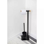 Держатель для туалетной бумаги с подвесным ершиком Black Bathroom Accessory варинант исполнения - 5 | Loft Concept во Владивостоке