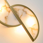 Бра с двумя полукруглыми плафонами из искусственного алебастра в бронзовой оправе Marbella варинант исполнения - 4 | Loft Concept во Владивостоке