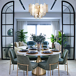 Люстра с многослойным эффектом из овальных элементов из непрозрачного стекла Conformation варинант исполнения - 3 | Loft Concept во Владивостоке