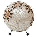 Настольная лампа из перламутра на металлическом каркасе Indonesian Ball варинант исполнения - 3 | Loft Concept во Владивостоке