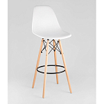 Пластиковый барный стул на ножках из массива бука Eames White варинант исполнения - 1 | Loft Concept во Владивостоке