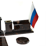 Настольный письменный набор с часами из природного камня обсидиана  Gift for Manager варинант исполнения - 5 | Loft Concept во Владивостоке