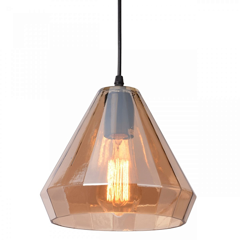 Подвесной светильник faceted cone Amber glass pendant lamp Янтарь (Amber) во Владивостоке | Loft Concept 