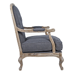 Кресло с пуфом с мягкой обивкой из льна Edward Armchair grey варинант исполнения - 2 | Loft Concept во Владивостоке