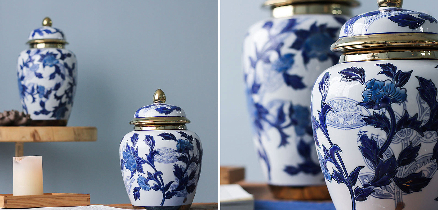 Вазы Porcelain Oriental Blue Ornament Vases Вазы Porcelain Oriental Blue Ornament Vases - Loft-Concept во Владивостоке