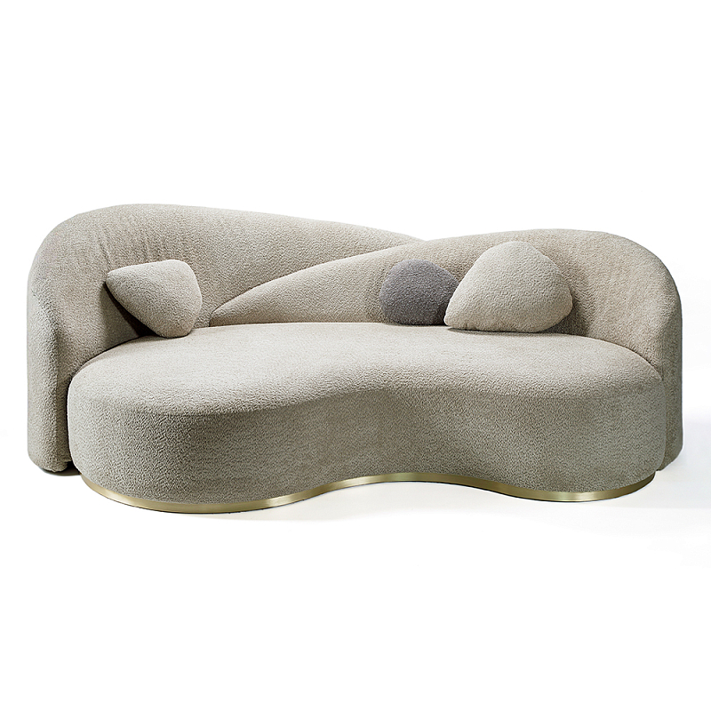 Элегантный Диван Альби Sofa Светло-бежевый Латунь во Владивостоке | Loft Concept 