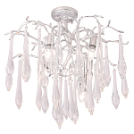 Люстра потолочная с прозрачными стеклянными подвесками в форме капель Droplet Chandelier варинант исполнения - 1 | Loft Concept во Владивостоке