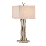 Настольная лампа с каркасом в виде веток деревьев с абажуром из ткани Natural Driftwood варинант исполнения - 1 | Loft Concept во Владивостоке