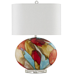 Настольная лампа разноцветная с овальным тканевым абажуром Abstraction варинант исполнения - 4 | Loft Concept во Владивостоке