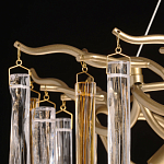 Люстра подвесная золотого цвета с разветвленными ветвями и прозрачными стеклянными подвесками Droplet Chandelier варинант исполнения - 10 | Loft Concept во Владивостоке