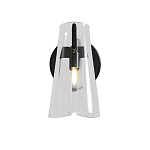 Бра конусообразной формы из прозрачного акрила и черной стали Glass Cylinder Black варинант исполнения - 2 | Loft Concept во Владивостоке