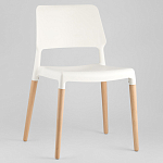 Пластиковый стул на ножках из массива бука Ferret White варинант исполнения - 2 | Loft Concept во Владивостоке