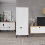 Комод белый с 4-мя дверцами на металлических ножках SPARK MULTIPURPOSE CABINET WHITE варинант исполнения - 11 | Loft Concept во Владивостоке