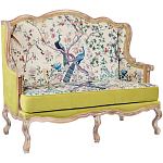 Диван из натурального бука бежевый с изображением птиц и цветов Beige Green Chinoiserie Garden Sofa варинант исполнения - 9 | Loft Concept во Владивостоке