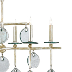 Люстра линейная с круглыми прозрачными подвесками  Horizontal Rectangular Chandelier варинант исполнения - 1 | Loft Concept во Владивостоке