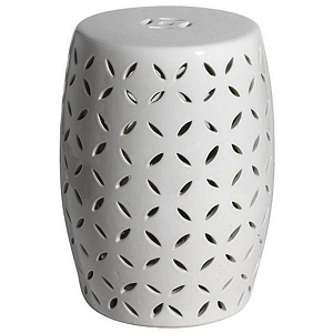 Керамический табурет Carved Garden Stool - White