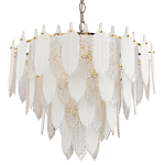 Люстра с декором из рельефного стекла в виде перьев Abelia Feather Chandelier 12 варинант исполнения - 1 | Loft Concept во Владивостоке