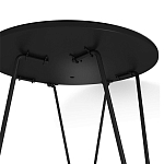 Стол журнальный c круглой столешницей из стекла серого цвета Gray and Gold Marble варинант исполнения - 5 | Loft Concept во Владивостоке